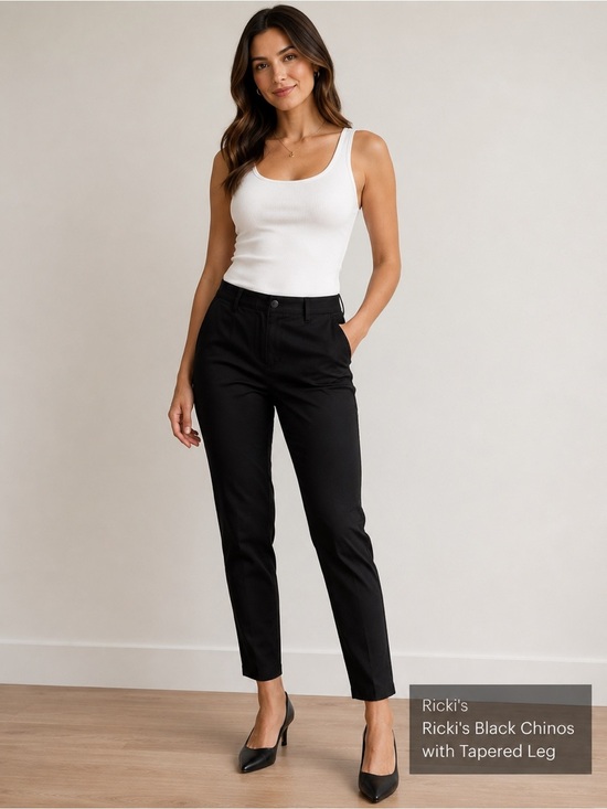 Ricki's Pants - Ricki's Black Chinos with Tapered Leg